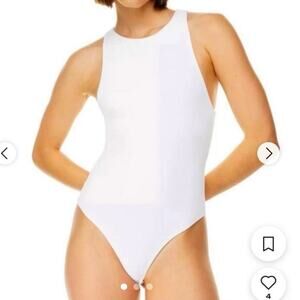 Babaton x Aritizia Medium‎ White High Neck Bodysuit Snap Bottom